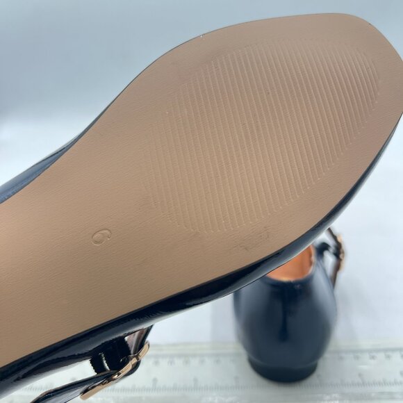 FYS Navy Square Toe Mary Jane Pumps Flats Ballets Buckled Dress Daily Shoes - Picture 6 of 8